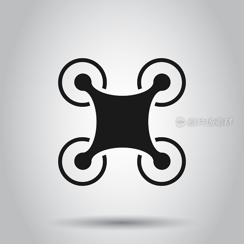 Drone icon in transparent style. Flying camera vector illustration on isolated background. Flight business concept.